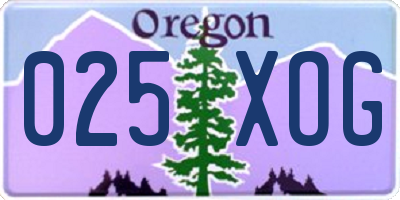 OR license plate 025XOG