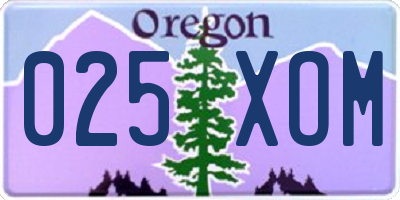 OR license plate 025XOM