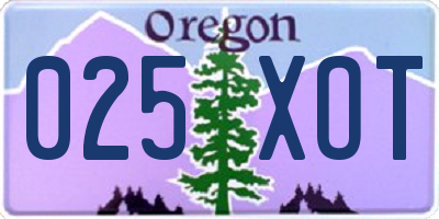 OR license plate 025XOT