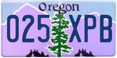 OR license plate 025XPB
