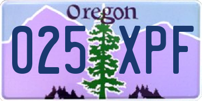 OR license plate 025XPF