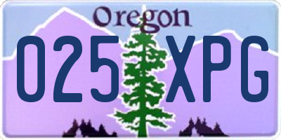 OR license plate 025XPG