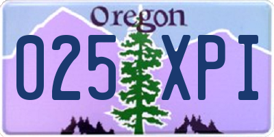 OR license plate 025XPI