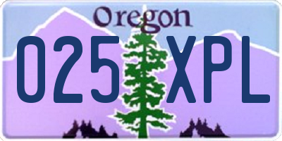 OR license plate 025XPL