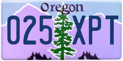 OR license plate 025XPT