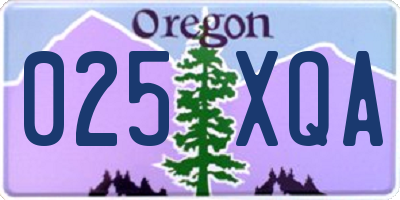 OR license plate 025XQA