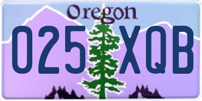OR license plate 025XQB