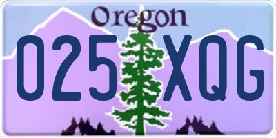OR license plate 025XQG