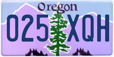 OR license plate 025XQH