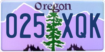 OR license plate 025XQK