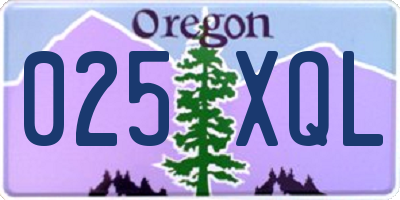 OR license plate 025XQL