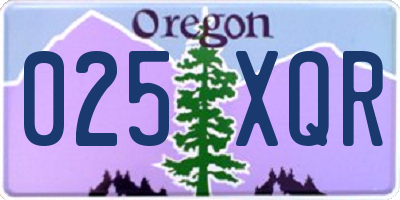 OR license plate 025XQR