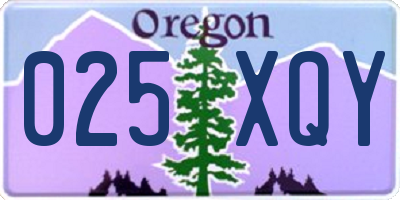 OR license plate 025XQY