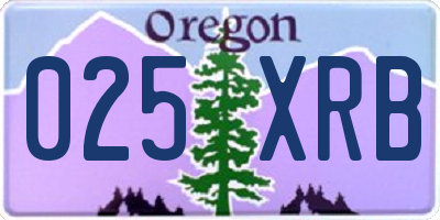 OR license plate 025XRB