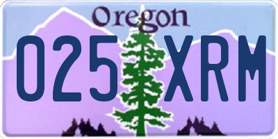 OR license plate 025XRM