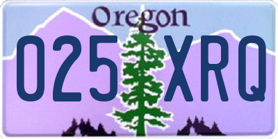 OR license plate 025XRQ