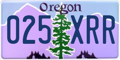 OR license plate 025XRR