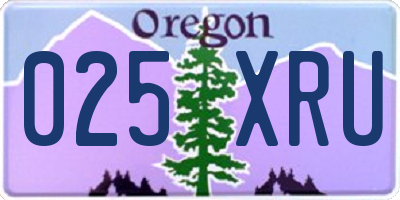 OR license plate 025XRU