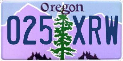 OR license plate 025XRW