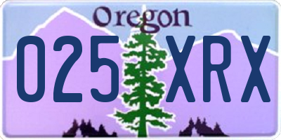 OR license plate 025XRX
