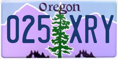 OR license plate 025XRY