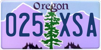 OR license plate 025XSA