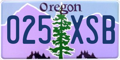 OR license plate 025XSB