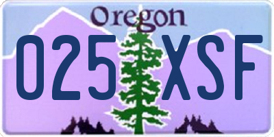 OR license plate 025XSF