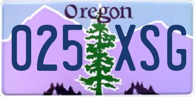 OR license plate 025XSG
