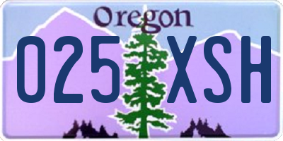 OR license plate 025XSH