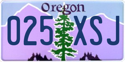 OR license plate 025XSJ