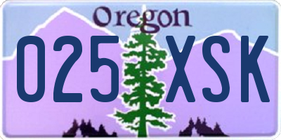 OR license plate 025XSK