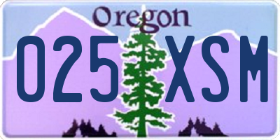 OR license plate 025XSM