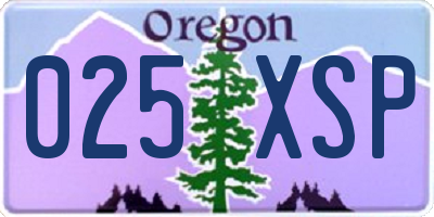 OR license plate 025XSP