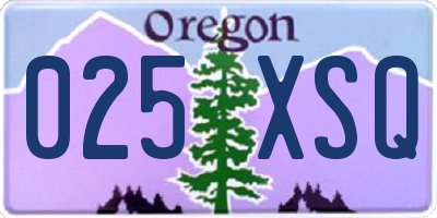 OR license plate 025XSQ