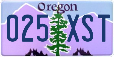 OR license plate 025XST