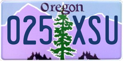 OR license plate 025XSU