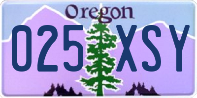 OR license plate 025XSY