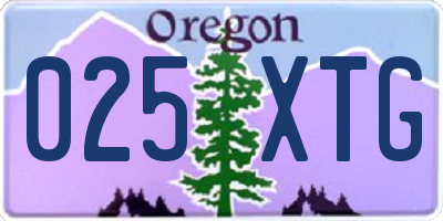 OR license plate 025XTG