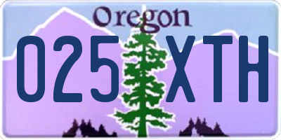 OR license plate 025XTH
