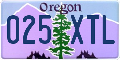 OR license plate 025XTL