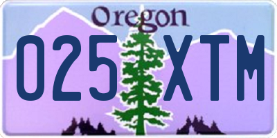 OR license plate 025XTM