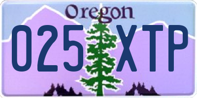 OR license plate 025XTP