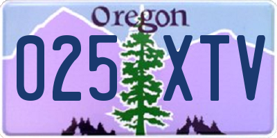 OR license plate 025XTV