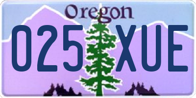 OR license plate 025XUE