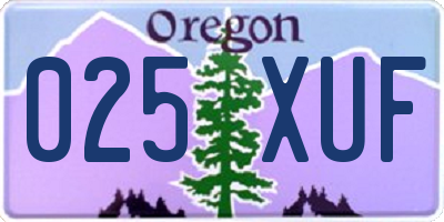 OR license plate 025XUF