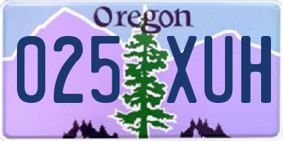 OR license plate 025XUH