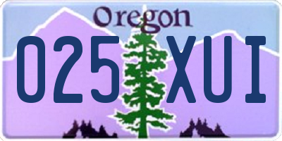 OR license plate 025XUI