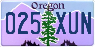 OR license plate 025XUN