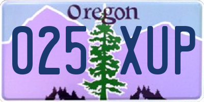 OR license plate 025XUP